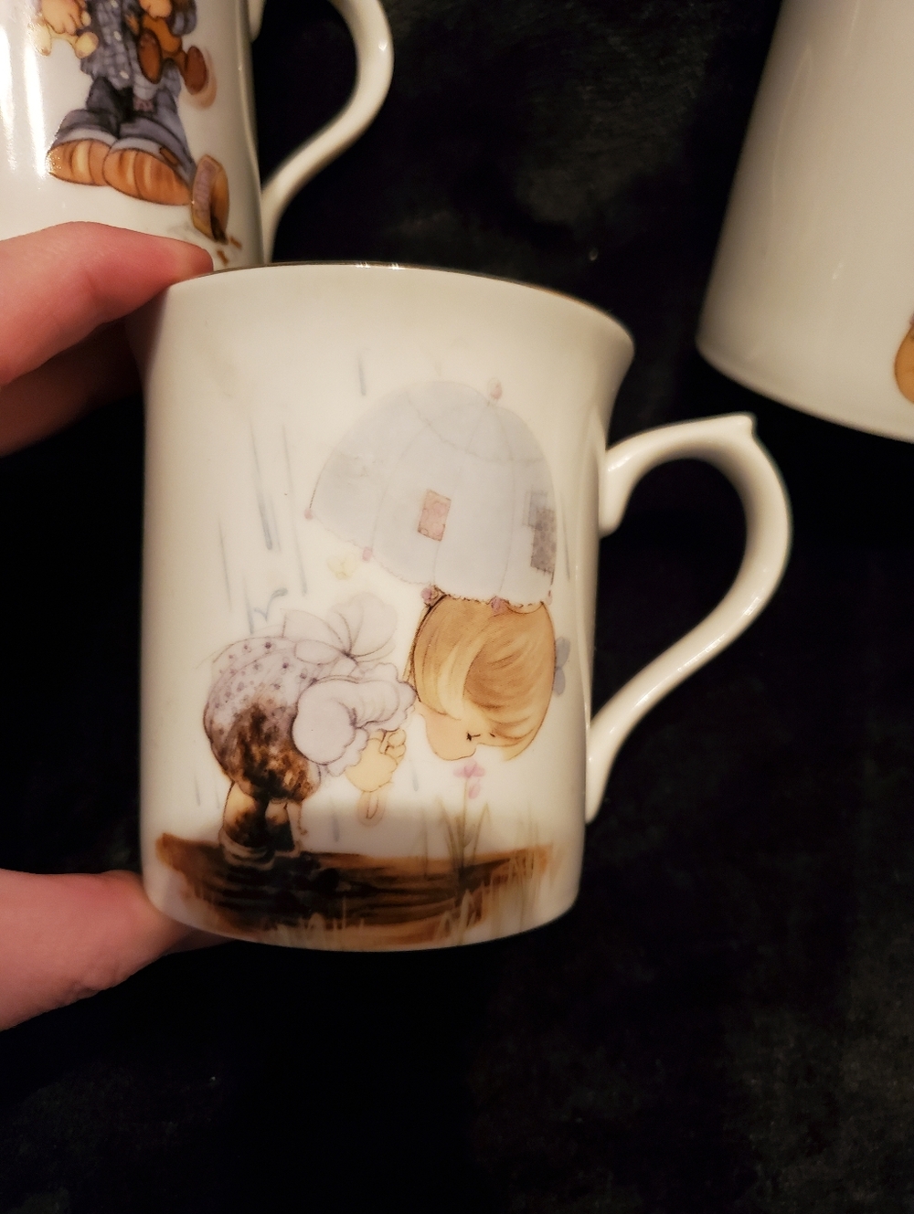 1984 ENESCO Precious MOMENTS 4 Coffee/tea MUGS BLESSED ARE SERIES VINTAGE - Picture 4 of 11